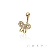 316L SURGICAL STEEL MULTI CZ RIBBON NON DANGLE BELLY BUTTON NAVEL RING 